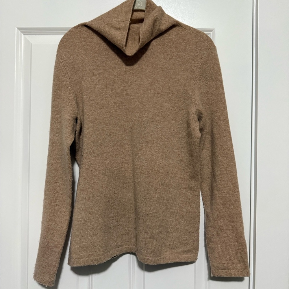 J. McLaughlin cashmere turtleneck sweater in tan